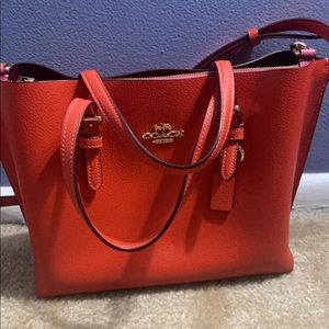 RED MOLLIE COACH TOTE PURSE